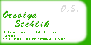 orsolya stehlik business card